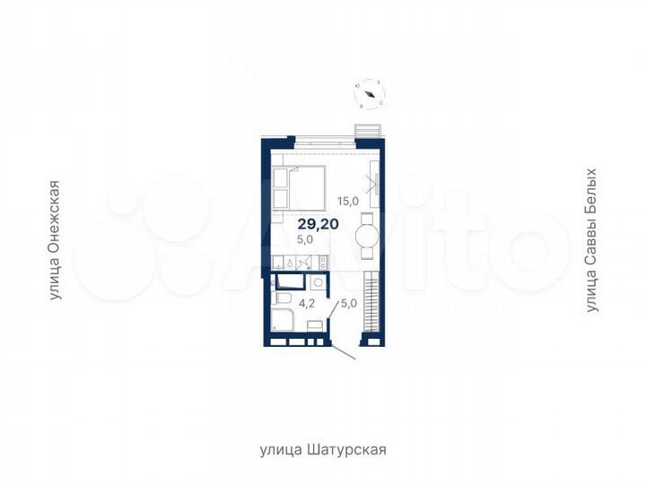 Квартира-студия, 29,2 м², 9/21 эт.