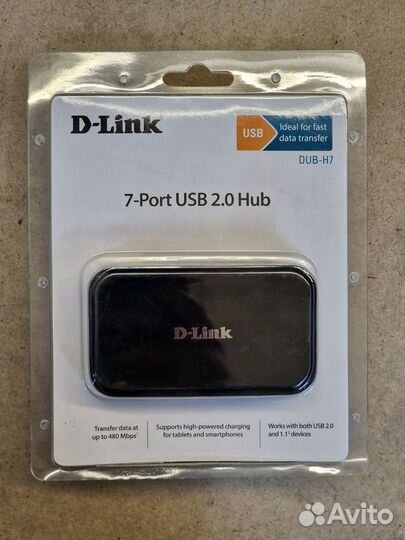 Разветвитель 7-портовый D-Link DUB-H7 USB 2.0