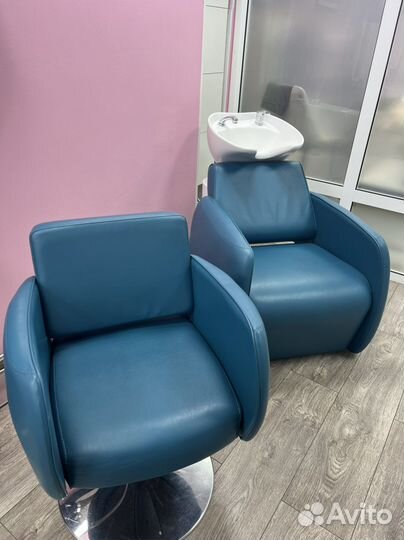Парикмахерское кресло + мойка manzano + зеркало