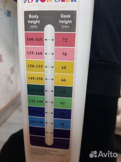 Растущие антиблик парта и стул 3-10 лет 125-170 см