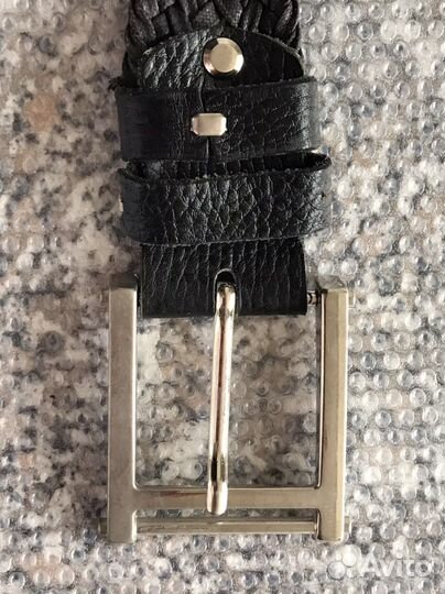 Ремень кожаный мужской чёрный
