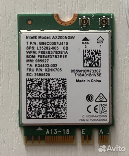 Intel ax200ngw wifi+bt модуль