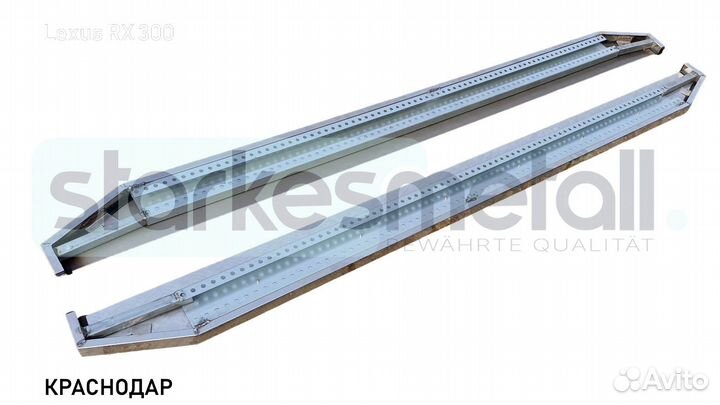 Пороги подножки Lexus RX 300 с нержавеющей площадкой