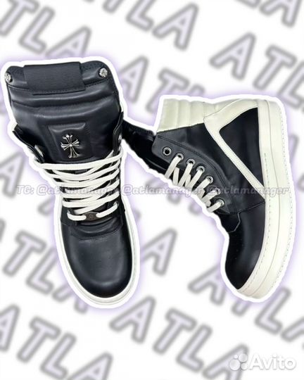 Rick Owens geobasket Chrome Hearts черные