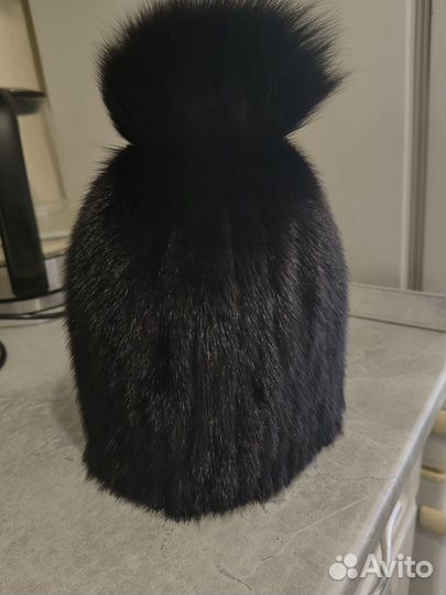 Шапка норковая женская черная