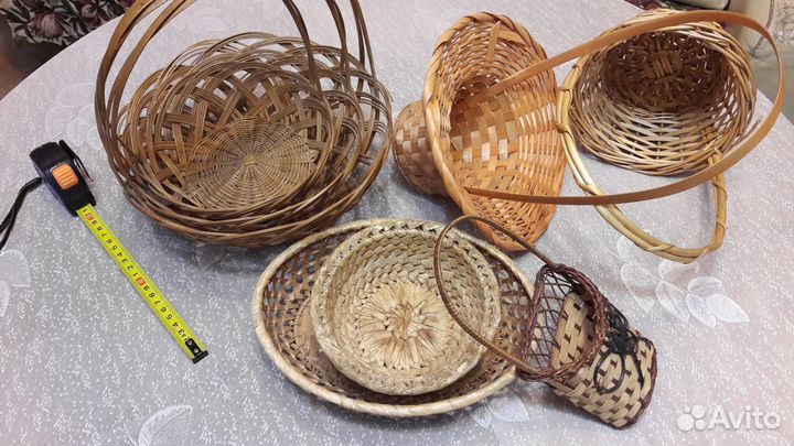 Корзиночки из соломки винтаж