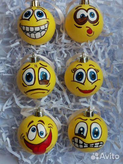 Елочные игрушки Смайлики
