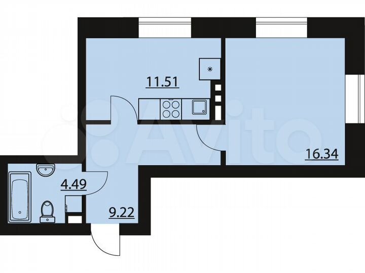 1-к. квартира, 41,6 м², 4/10 эт.