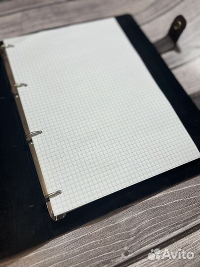 Кожанная папка на кольцах А4