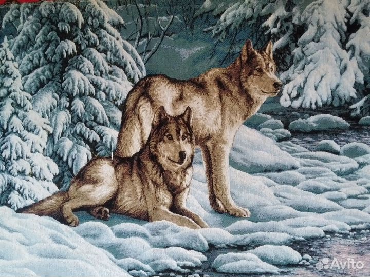 Картина волки размер 68/50 см