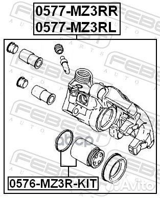 Суппорт тормозной зад лев ;mazda 3 BK