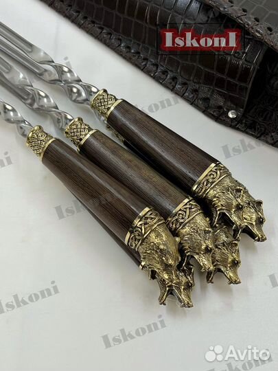 Шампура в чехле из натуральной кожи