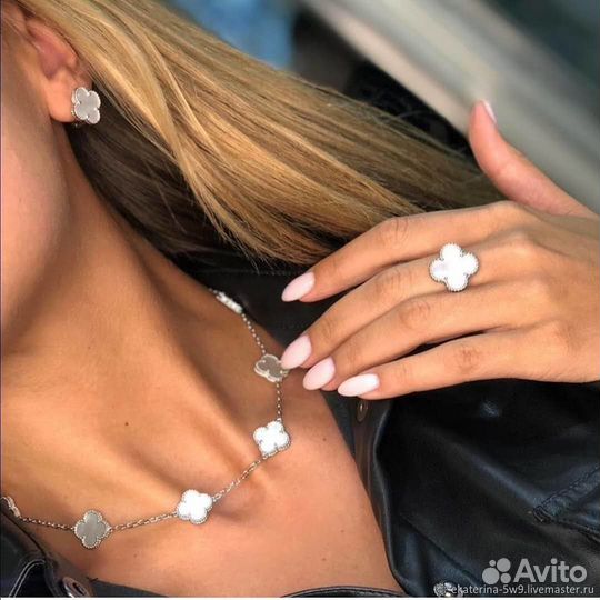 Серьги ван клиф клевер