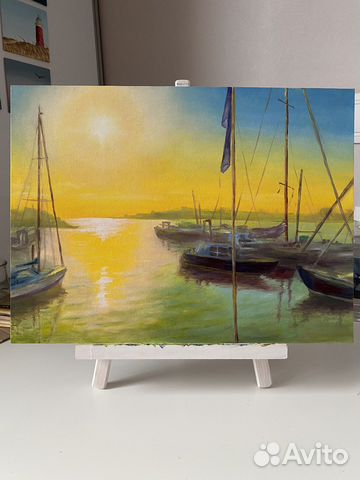 Морской пейзаж, масло 30х40 картина