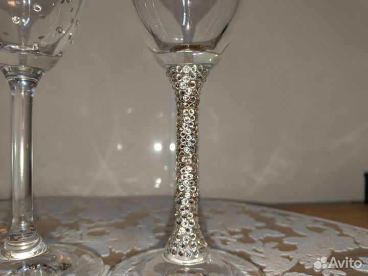 Свадебные бокалы с кристаллами Swarovski