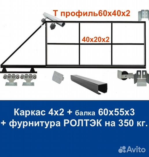 Откатные ворота своими руками 4х2 ролтэк микро