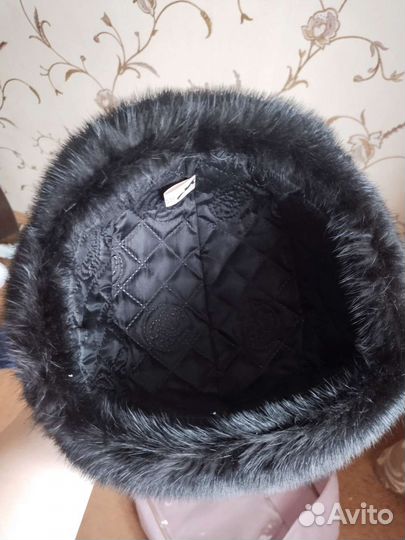 Норковая шапка мужская черная