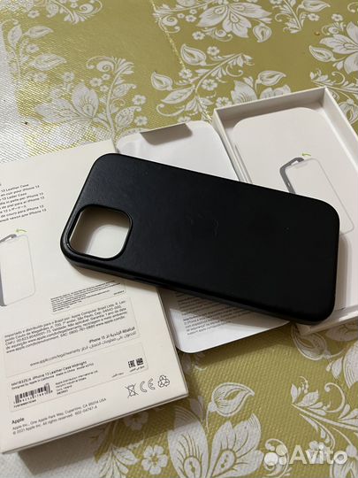 Кожаный чехол Leather Case с MagSafe для айфон 13