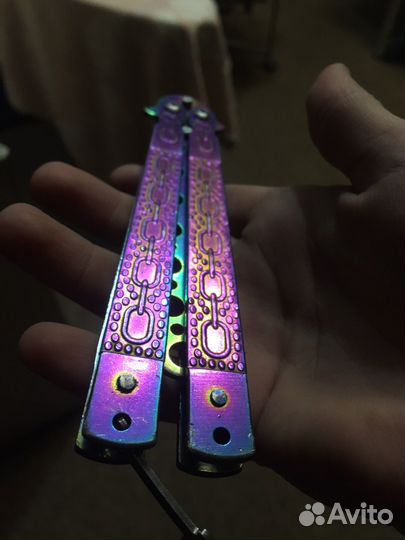 Нож бабочка железный тренировочный