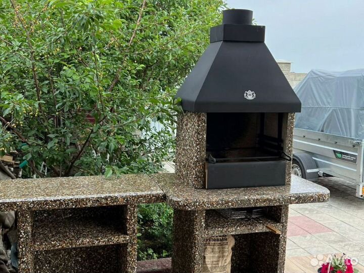 Печь барбекю, стол разделочный, модуль под тандыр
