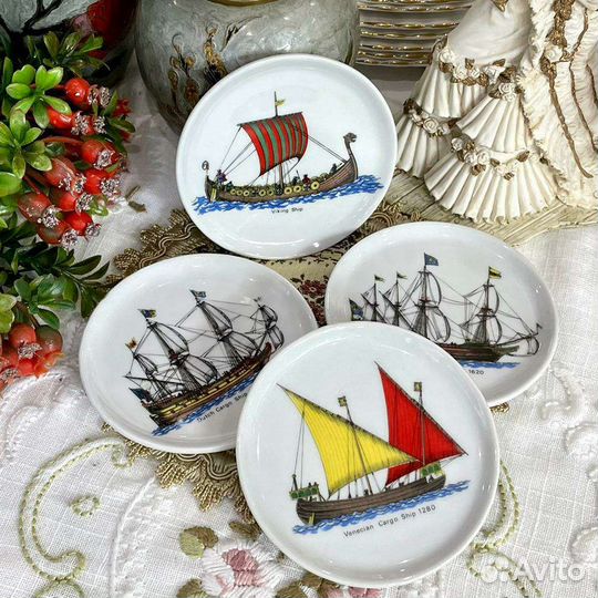 Декоративные тарелочки с парусниками Бавария