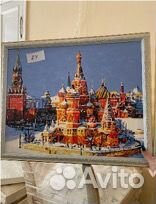 Настенная картина с изображением зимнего Кремля