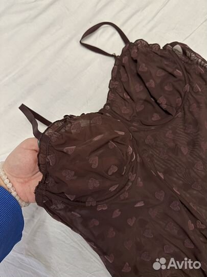 Платье сетка мини женское XL 50 бордовое