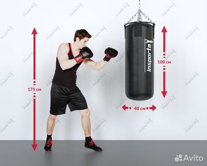 Боксерский мешок 100*40 см тент черный