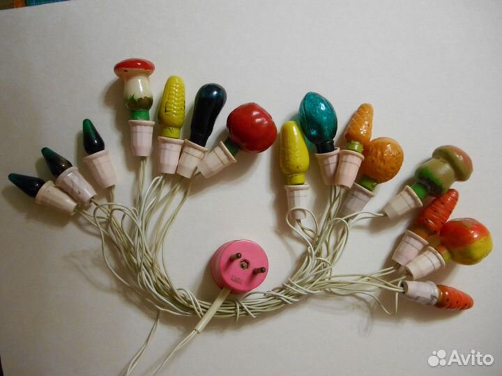 Елочная гирлянда СССР фигурных елочных ламп