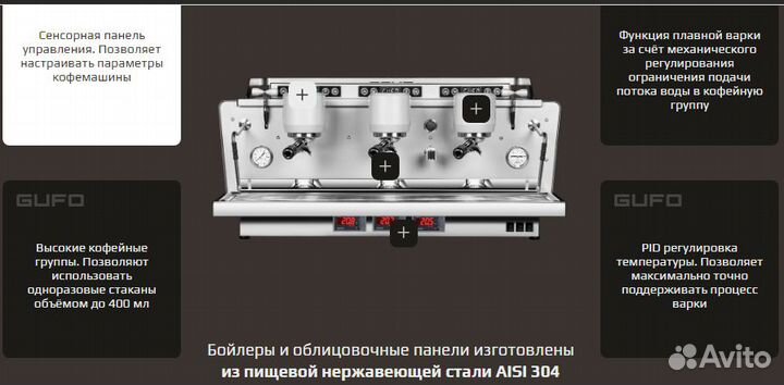 Профессиональная кофемашина Gufo А3 новая