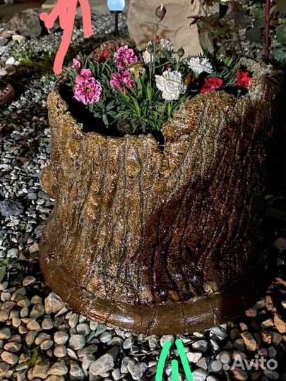 Бетонные Вазы в виде пенька