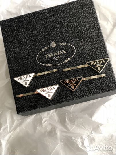 Невидимки Prada, комплект заколок