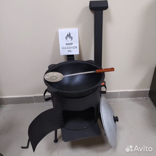 Казан чугунный 12 литров с печкой