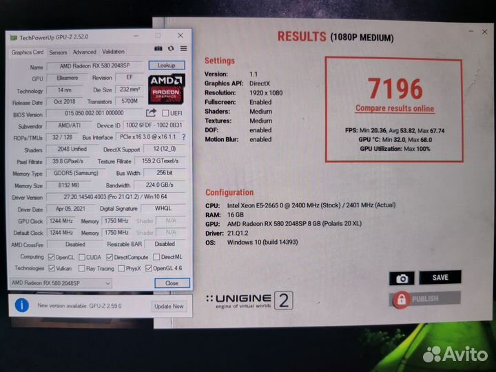 Игровой компьютер Xeon E5 + 16gb + RX 580 8gb
