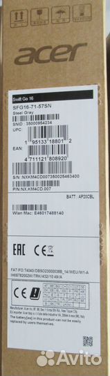 Ноутбук Acer Swift Go 16 SFG16-71-57SN серый