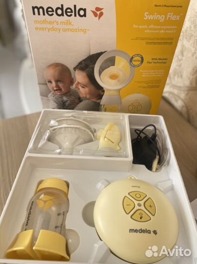 Молокоотсос medela swing flex электрический +подар
