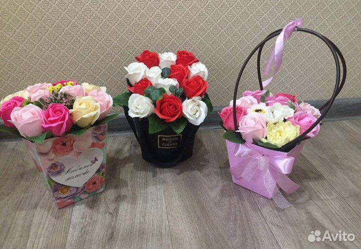 Букет из мыльных роз