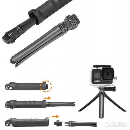 Монопод-штатив Telesin 3-Way Grip/Arm/Tripod