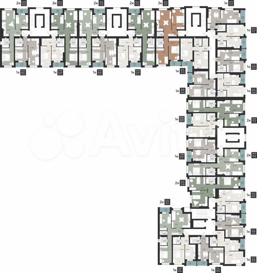 2-к. квартира, 60,7 м², 3/9 эт.