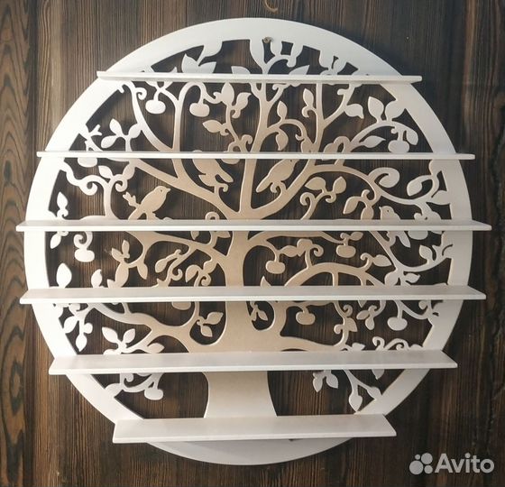 Полка настенная навесная открытая с подсветкой