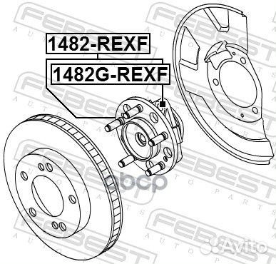 Ступица с подшипником ssangyoung rexton 02- пер