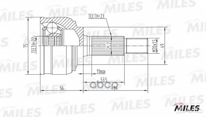 ШРУС наружный nissan note 1.4-1.6 06- (GKN 3052