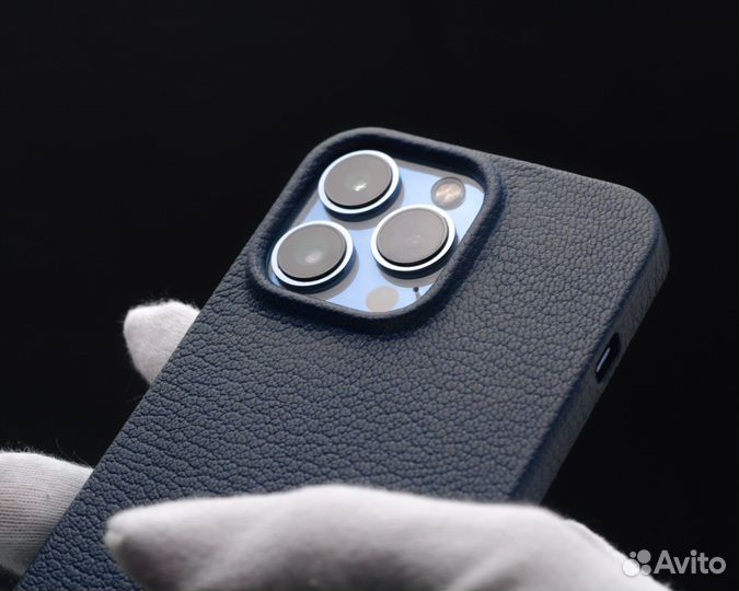 Кожаный чехол iPhone 13, 14, 15 Pro, Max, magsafe