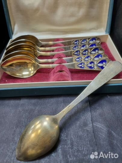 Чайные ложки, серебро 875 пробы, Звезда