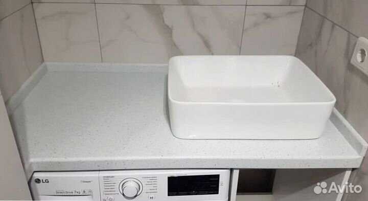 Столешница для ванной из искуственного камня