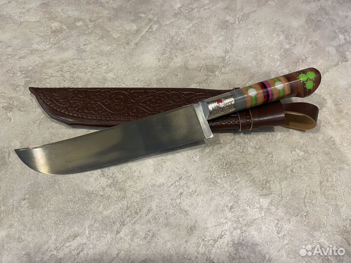 Пчак средний Ёрма с садафом, гарда латунь гравиров