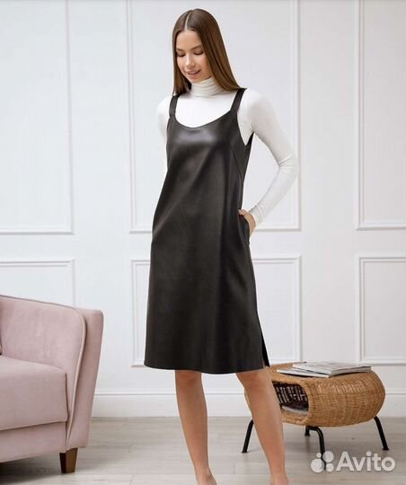 Кожаный сарафан 42 44