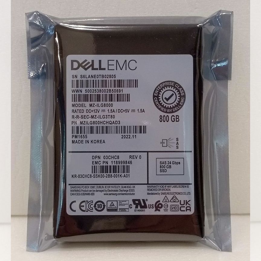 [PM1655] Ssd Dell Emc 800 Гб Sas Mzilg800hchqad3 Pm1655