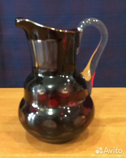 Кувшин марганцевое стекло Горох 50 гг винтаж СССР