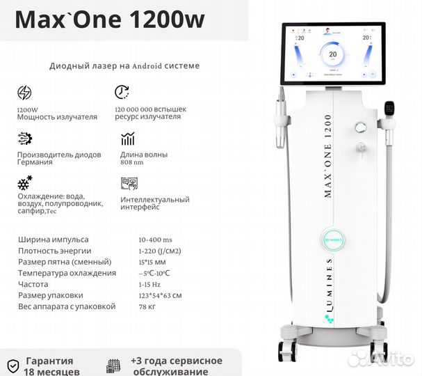 Аппарат для эпиляции Lumines Макс’Ван 1200